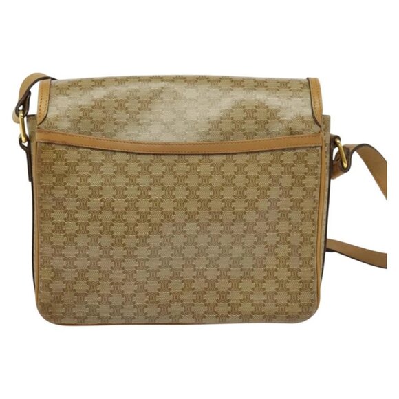 CELINE Macadam Canvas Shoulder Bag PVC Brown Gold - Picture 2 of 15